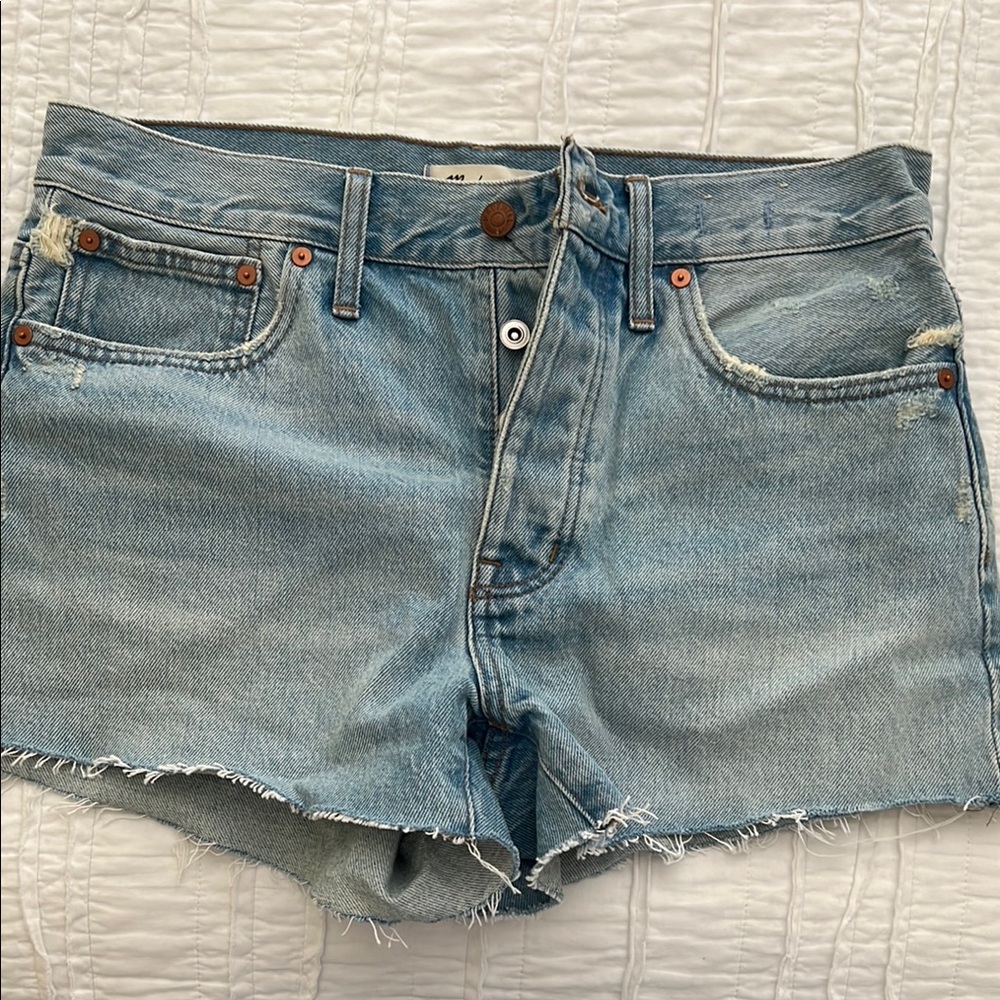 NWT MadewelL Relaxed Denim Shorts Raw Hem, size 27